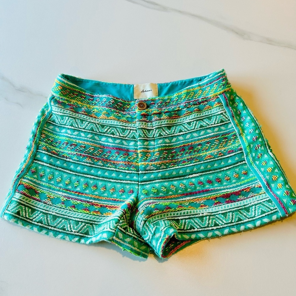 Elevenses Teal Patterned Women Shorts